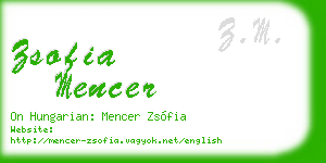 zsofia mencer business card