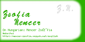 zsofia mencer business card